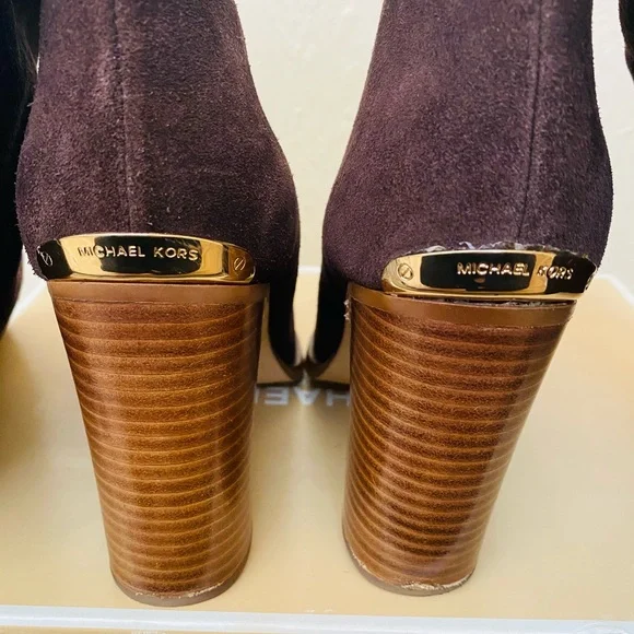 Michael Kors Suede chocolate Brown Heeled Boot - Picture 4 of 4